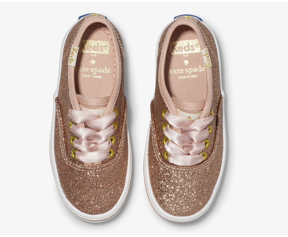 Zapatillas Keds Niños Rosas Doradas - Kate Spade New York Champion Glitter - 938-YDJPWS